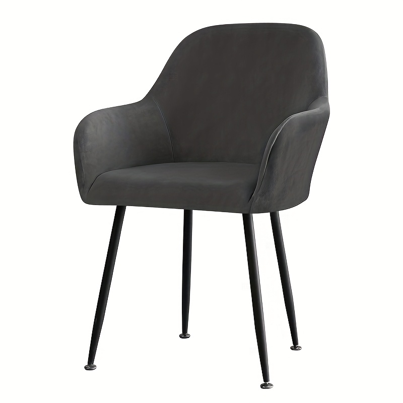 TEMU 1pc Housse de Chaise à -bras Haut en Velours Satiné Renard Argenté pour Maison et Hôtel