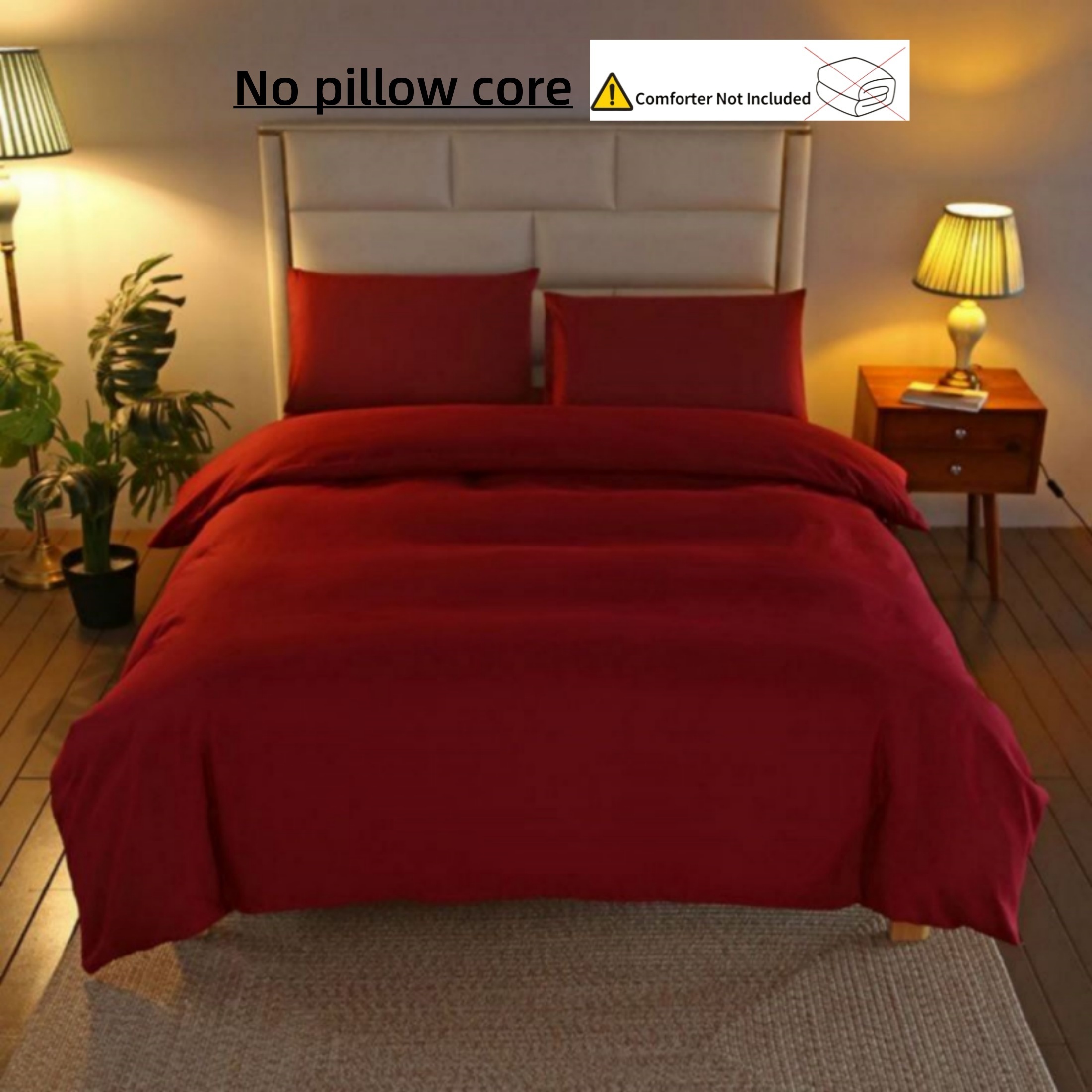 

3pcs Plain Color Brushed Quilt -piece Set 1 Quilt Cover + 2 Pillowcases Without Pillow Core Fabric Weight 80 Grams