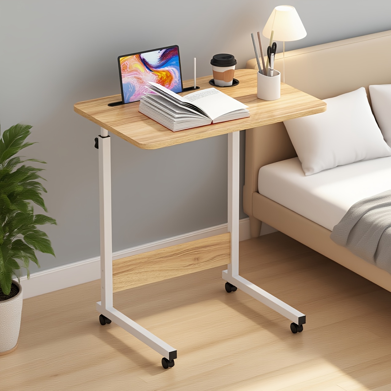 Office Table, Sofa Office Table, Adjustable Height From 62 To 85 Cm, Desktop Dimensions 60x40 Cm, Weight Capacity Of 15 Kg