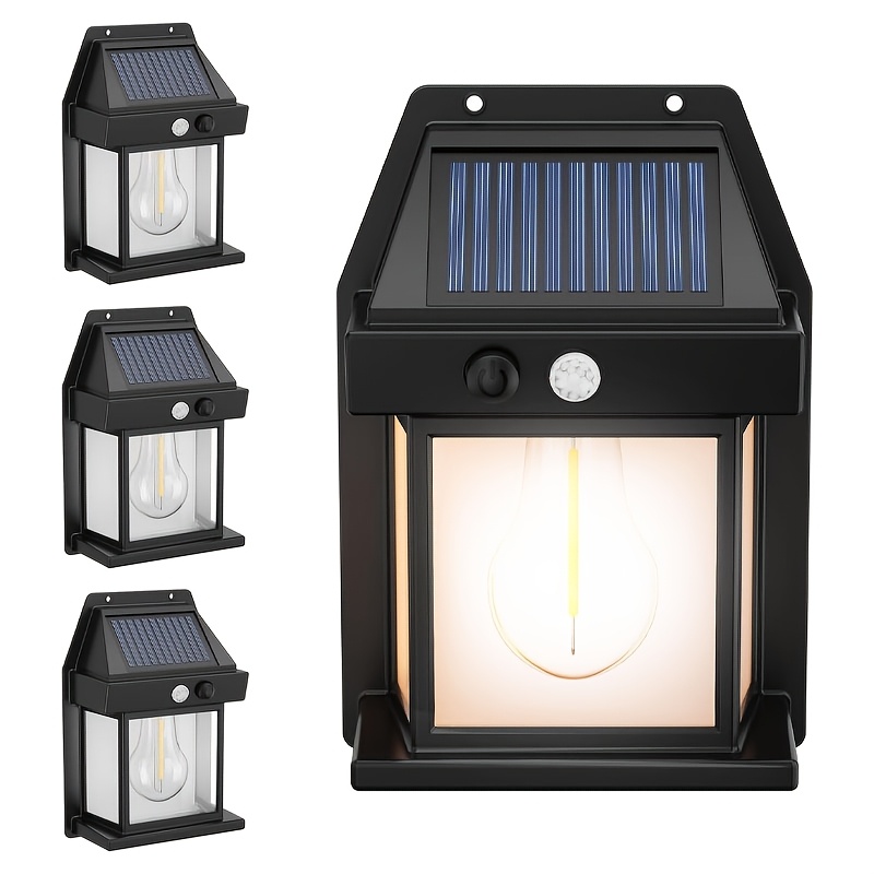 

4pcs Solar Wall Lights Outdoor, Motion Sensor Lights, Motion Sensor Solar Porch Lights With 3 , For Patio, Garage, Shed, Street