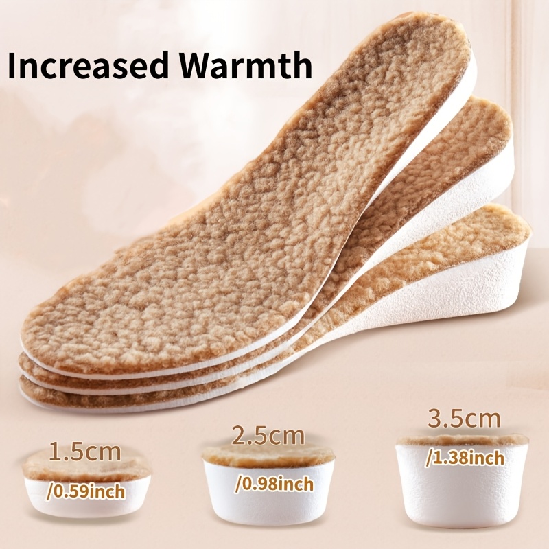 

1 Pair Winter Warm Height Increase Insoles For Feet Warm Memory Foam Arch Support Insoles For Women Men