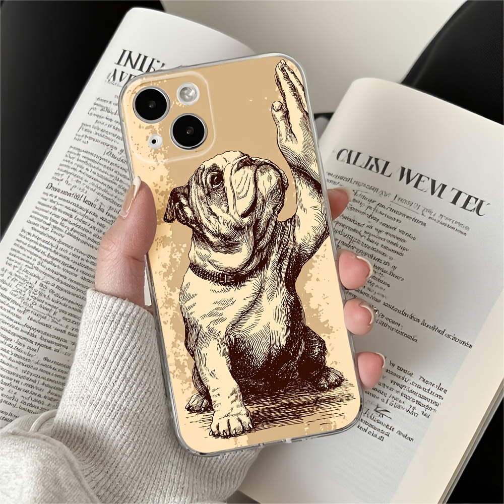TEMU Phone Case - 1pc Stable Touch Bulldog High English Lightweight Tpu Phone Case With A Design, , , And A Trendy Everyday Appearance, Making It An