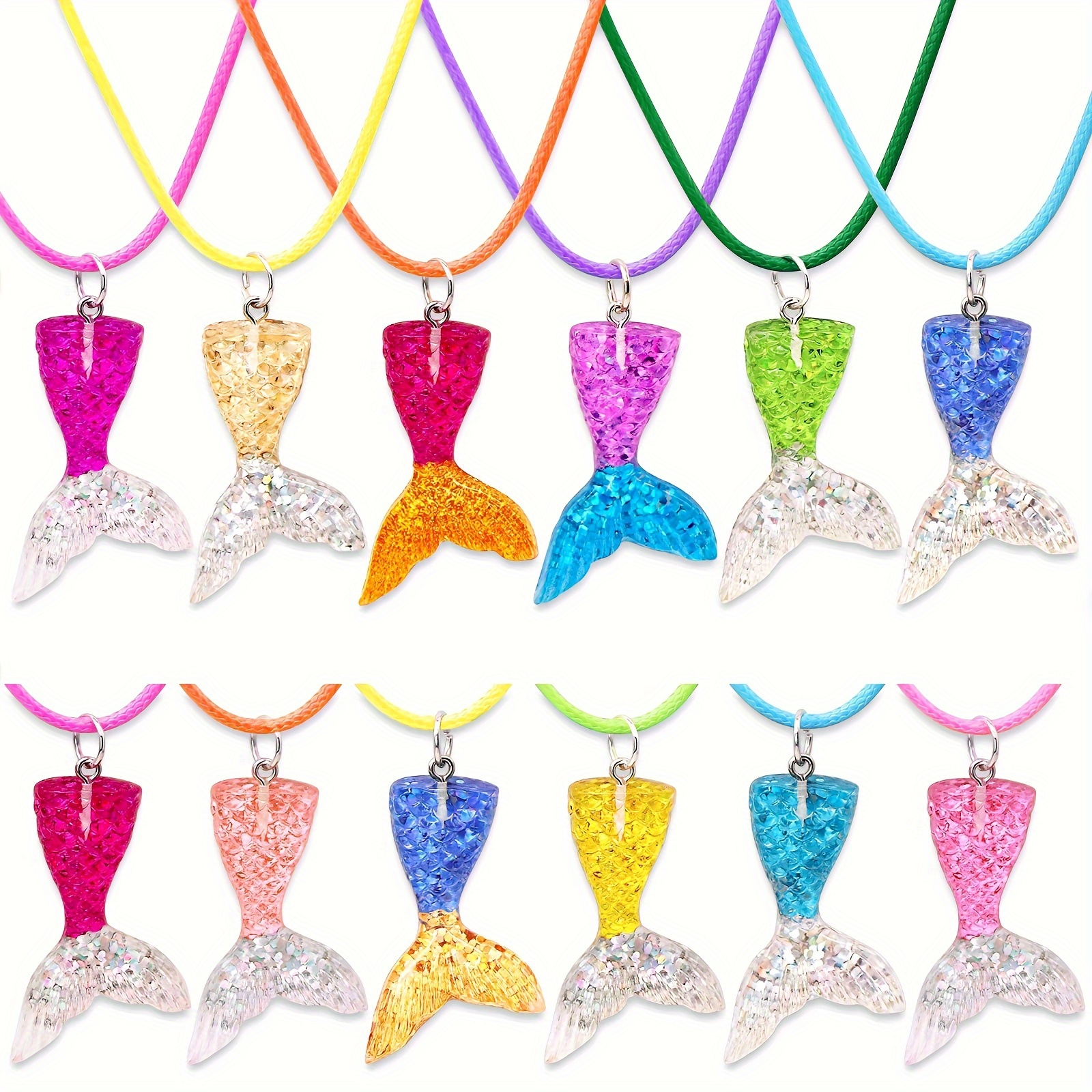 

24pcs Mermaid Party Favor Set - Necklaces For Ocean-themed Birthday & Princess Parties, Classroom , Valentine's Day & Christmas Gifts