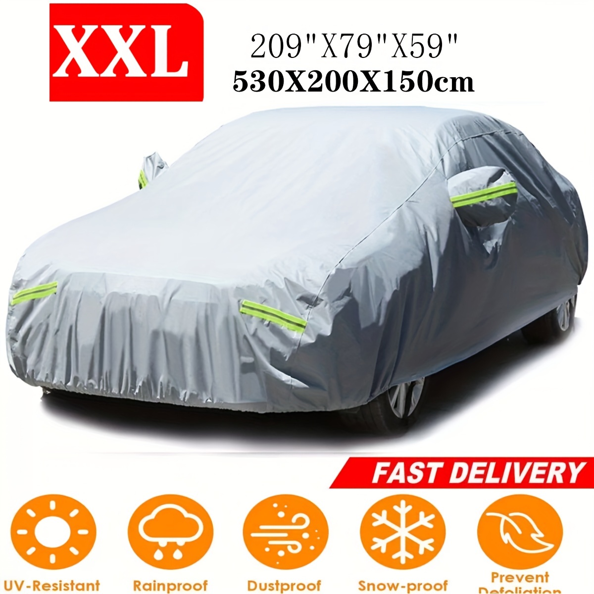 KEYOOG 6-layer Full Car Cover Is All-weather Waterproof, Universal In All Seasons, Snow Prevention, Rainproof, Acid Rainproof, Sunscreen, Ultraviolet-proof, Universally Applicable To Sedan (188"-198 - Foto 3