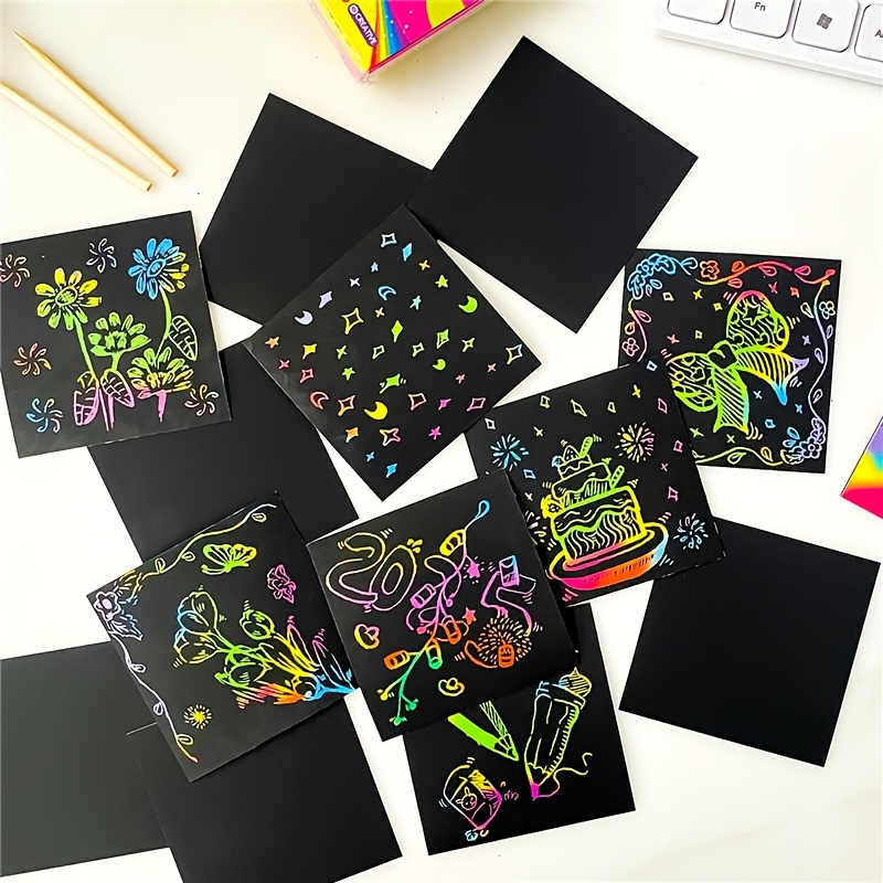 100pcs Scratch Paper Art Set for Kids