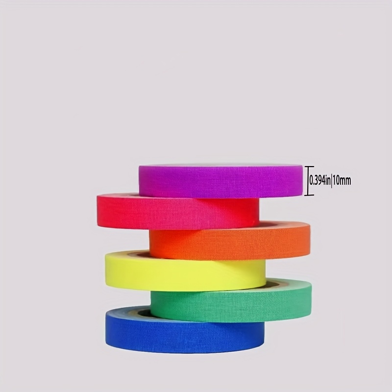 Image of 6 Rolls Premium Fluorescent Decor Tape - Perfect For Object Marking, Stage Lighting Accents, Festival & Holiday Party Decor, Glow, Indoor/outdoor Use