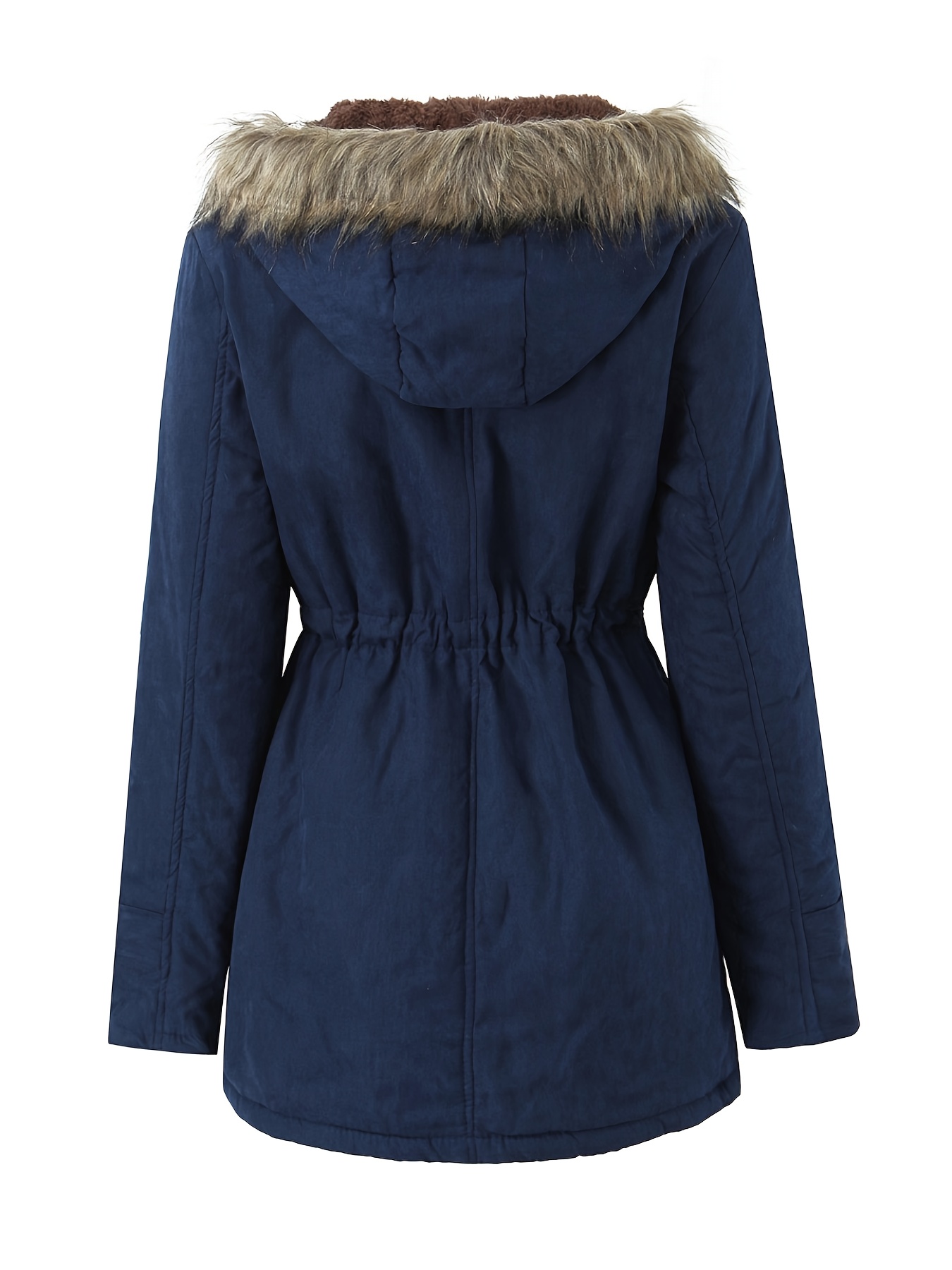 Veste d'hiver chaude à capuche pour femme - Manteau décontracté parka