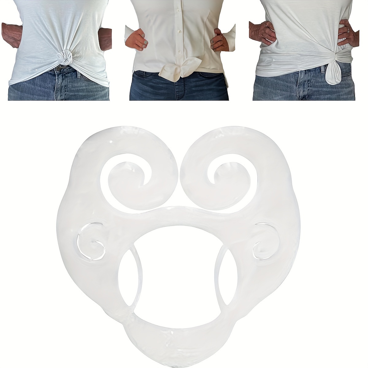 

2-pack Women's Shirt Clasp - Versatile Fashion Styling Clip For Tightening T-shirts & Waistbands - Multifunctional White Shirt Cinch Accessory