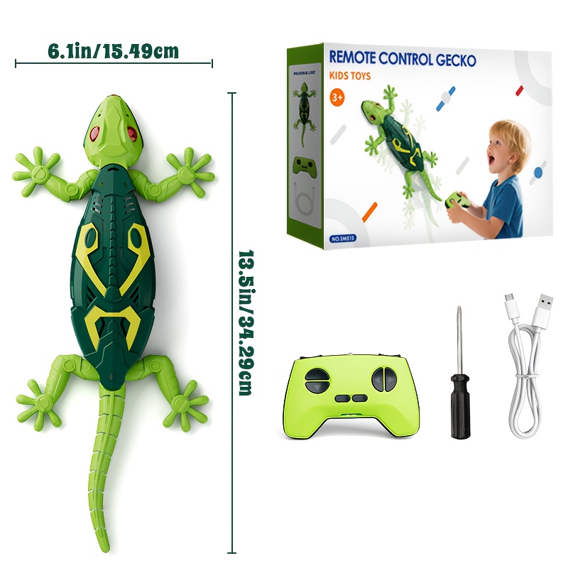   壁虎rc机器人 - 可充电遥控爬行机器人，可攀爬墙壁，绿色儿童恶作剧玩具，适合3岁及以上男孩和女孩（生日/万圣节/圣诞节礼物）- 儿童间谍机器人 商品详情 10