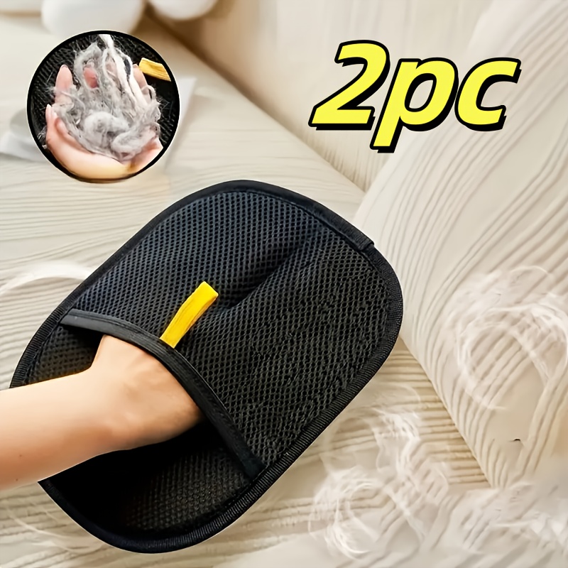 2pcs Anti-Static Cat Hair Removal Gloves - Efficient Pet Hair Remover, Home Dual-Direction Brushing Floating Hair Remover - Cat Hair Cleaning Tool, Car Seat And Clothing Grooming Gloves | Reusable, with Easy-Grip Design, Quick Hair Cleaning