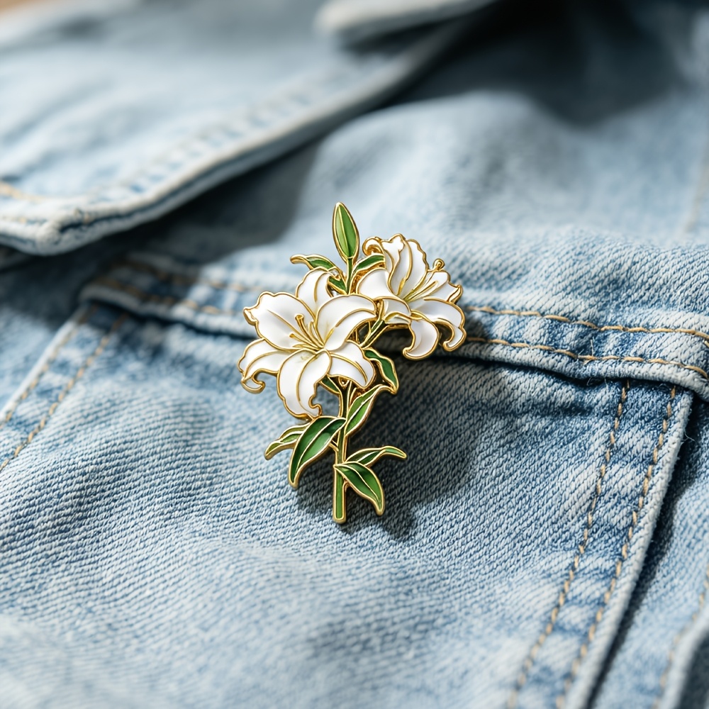 lily enamel brooch pin fashion decorative brooches ornaments lapel bag badges jewelry gifts mothers day gifts