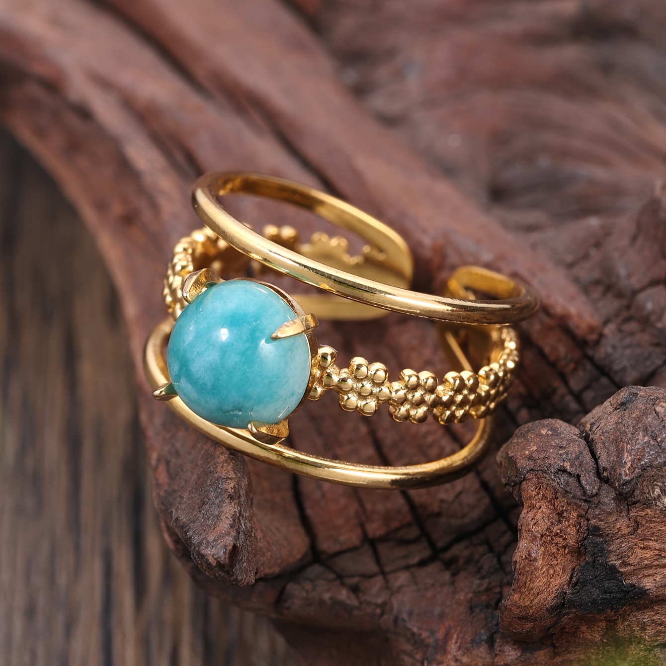 טבעת פתוחה אחת עם סגנון אישי אירופאי ואמריקאי סגנון בוהמי, פרח גיאומטרי, חג מוזיקה, תכשיטים, תכשיטים, תכשיטים, תכשיטים, תכשיטים מתנה מושלמת