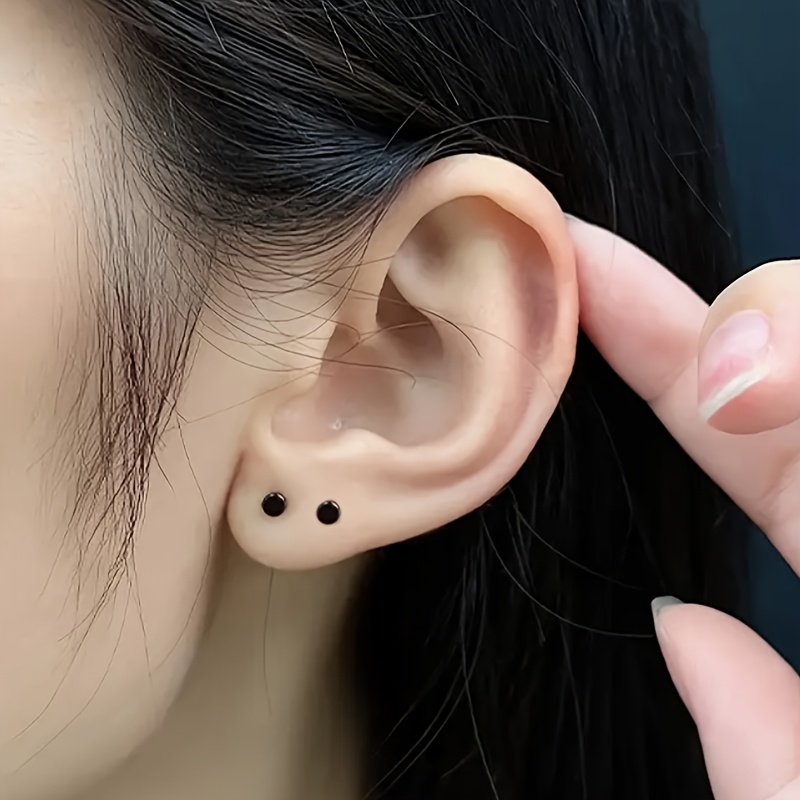 E-shop 1 Paar minimalistische, runde, bio-keramische, hypoallergene Schlaf-Ohrstecker, geeignet zum Verschenken und für den täglichen Gebrauch (Keramik
