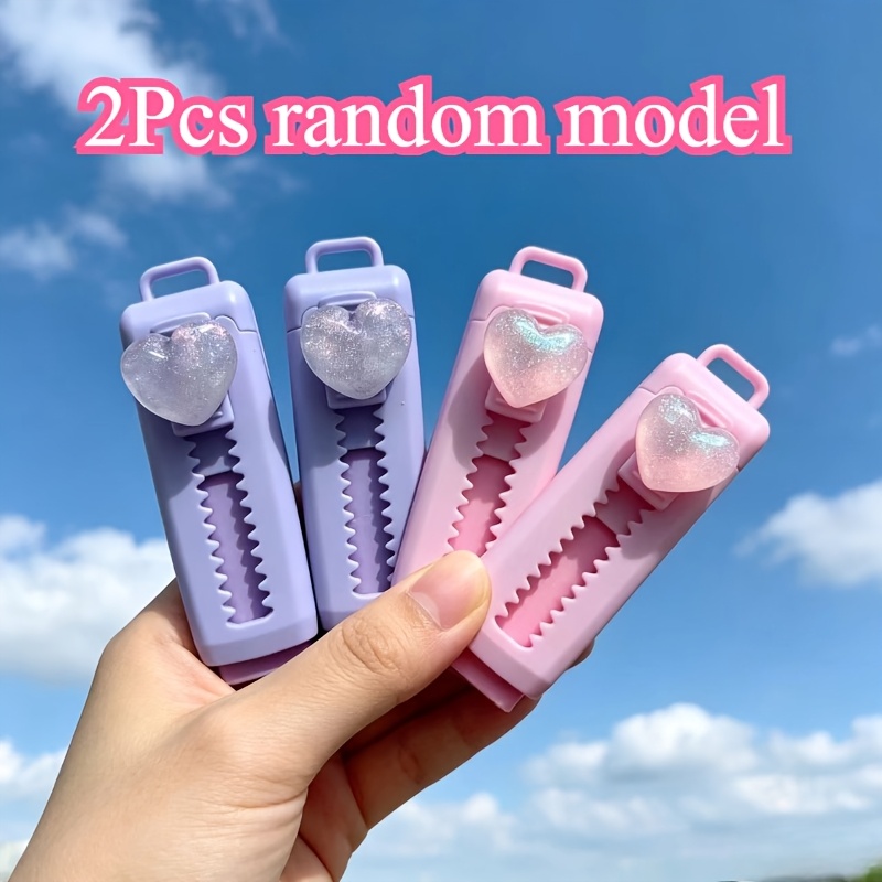 TEMU 2/5/8pcs Gommes Série Cœur Pailleté Styles Aléatoires, Petits Cadeaux de Rentrée Scolaire pour , , Propres et Ne Salissent Pas , Papeterie de