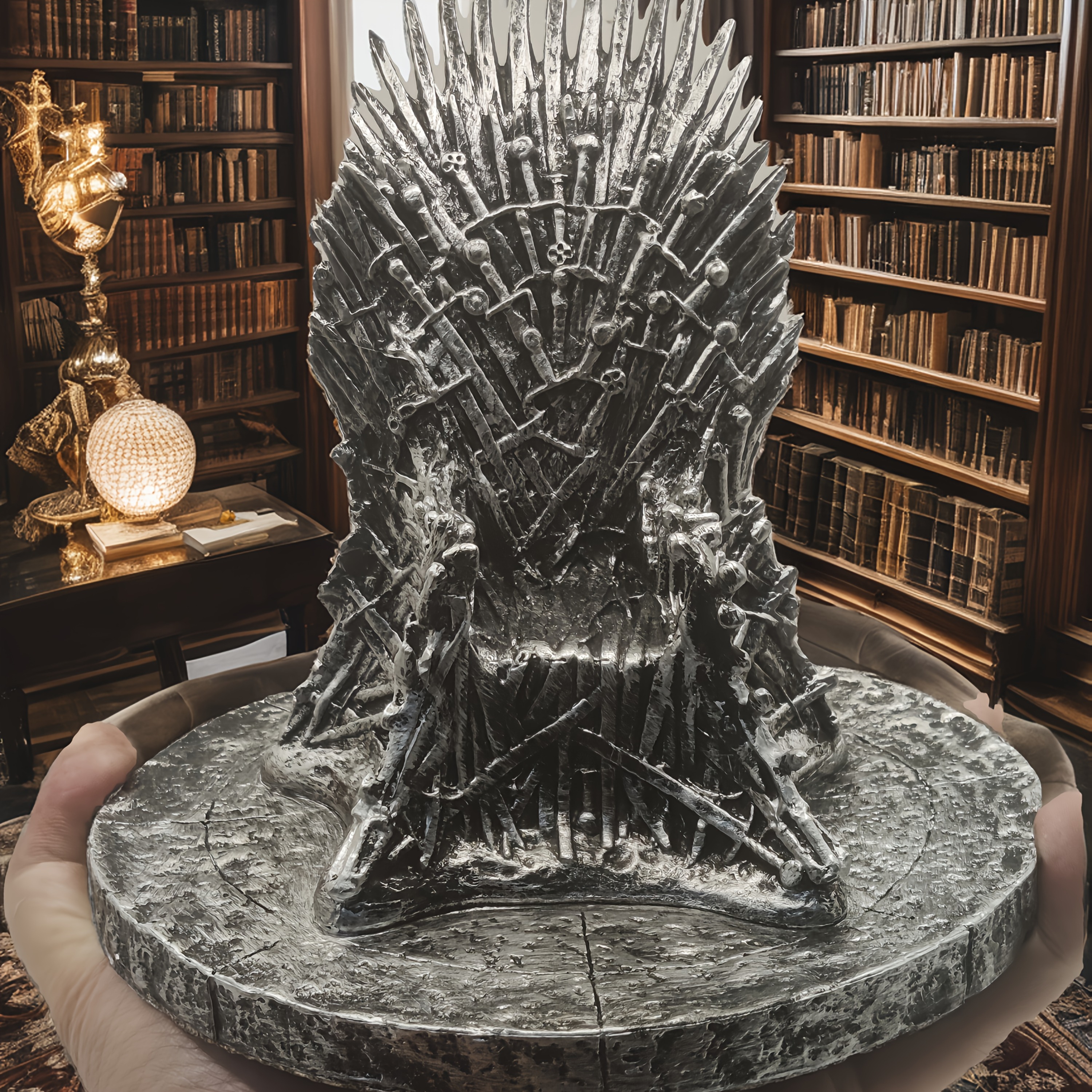 

1pc Throne Desk Decor Statue, Multipurpose Pvc Tabletop Display For Phone Figures, Ideal For New Year And Valentine's Day Gift, Indoor And Outdoor Use