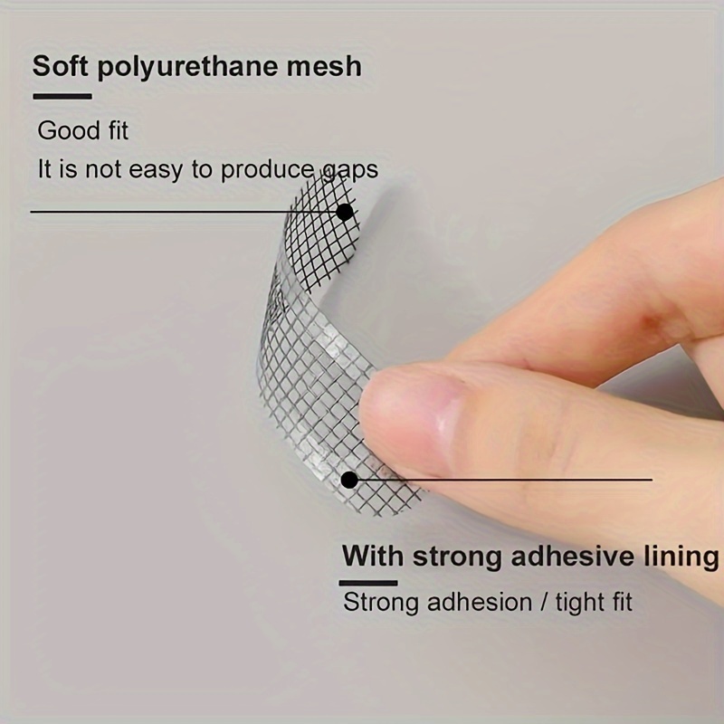Waterproof Self-Adhesive Window Screen Repair Tape, Anti-Insect Mesh Patch for Dorm Doors/Curtains, Strong Adhesive Repair Tape for Torn Screens, 2m/78.74INCH Length