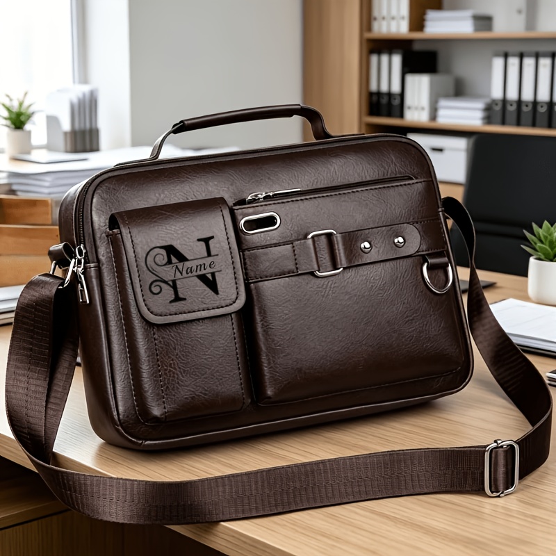 Trendy Crossbody Briefcase, Multi-Functional Business Bag with Custom Logo