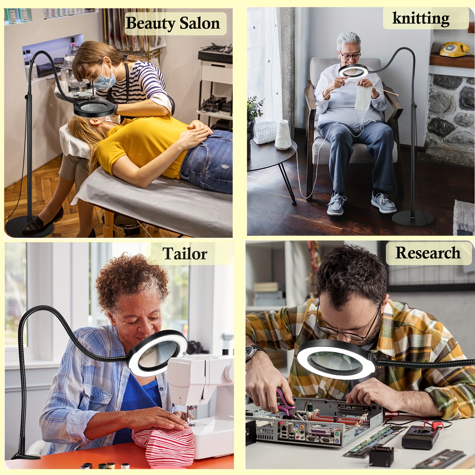 versatile 10x magnifying glass light stand flexible Temu