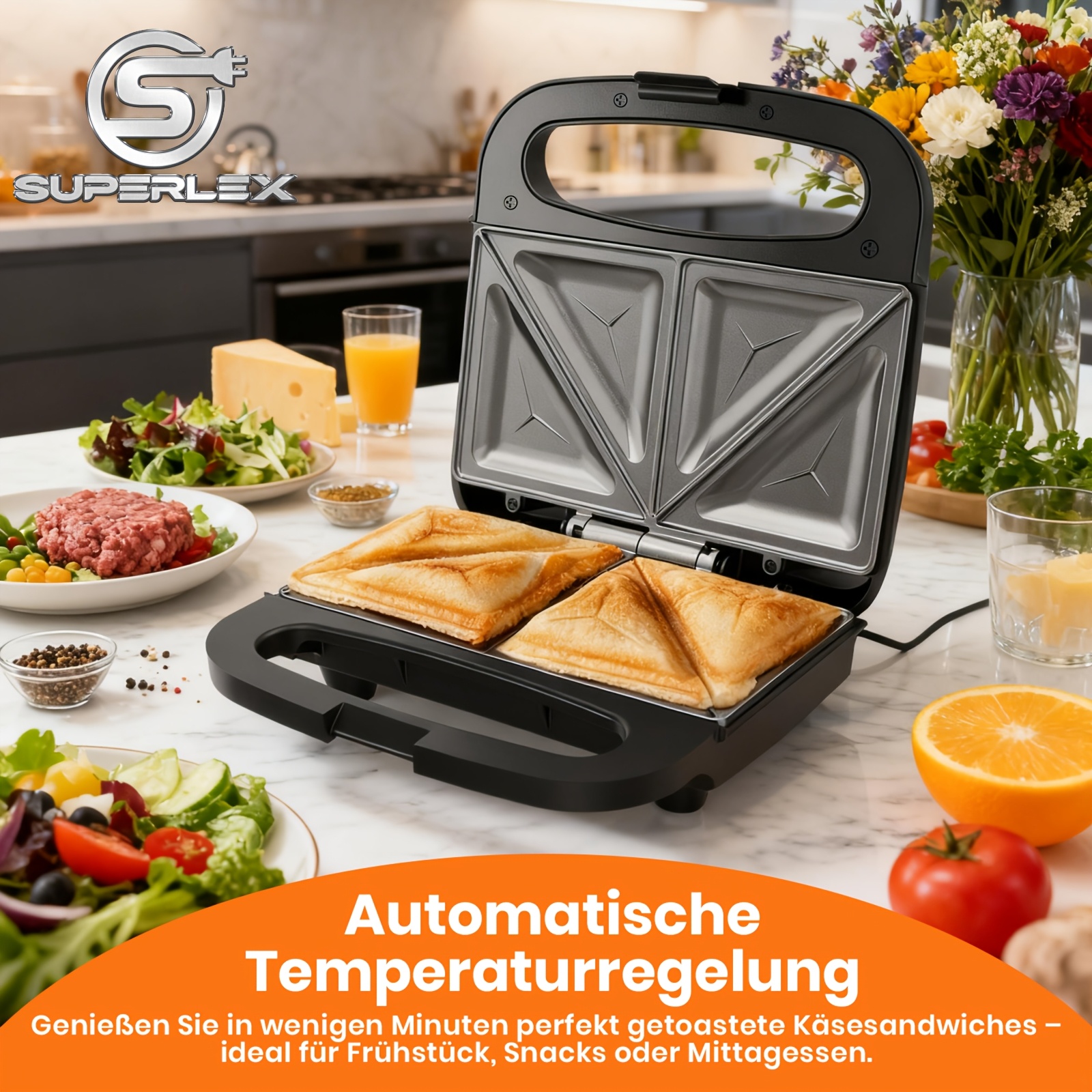 E-shop SUPERLEX Sandwichmaker – Leckere hausgemachte Sandwiches, schnell & einfach – Küchenhelfer