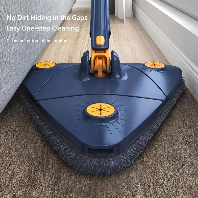 360° rotating triangular mop with 10 replacement cloths - adjustable & retractable, suitable for all , home use in kitchen, bathroom, bedroom, living room, mop for floor, bathroom cleaning, modern mop design Product details 1