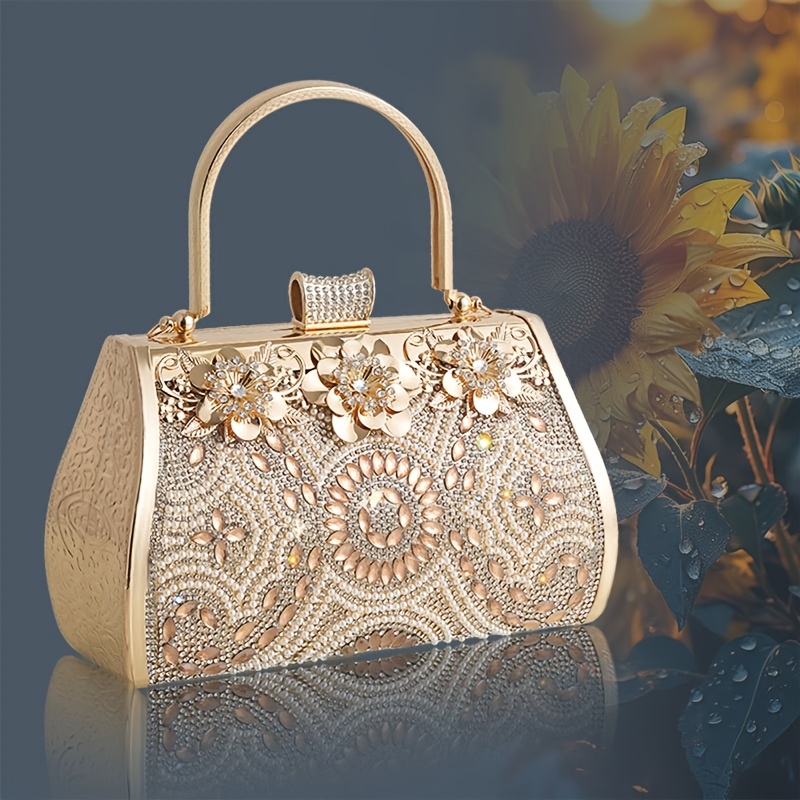 green emerald velvet dress Gold beaded clutch – Beau Street Shop main image 0