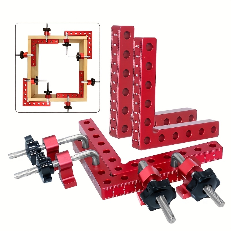 

Aluminum Alloy Woodworking Square - 4.7"/5.5"/6.3" Right Angle Clamp With 90-degree Positioning Ruler, Stainless Steel Fixing Jig, Easy , Waterproof Design