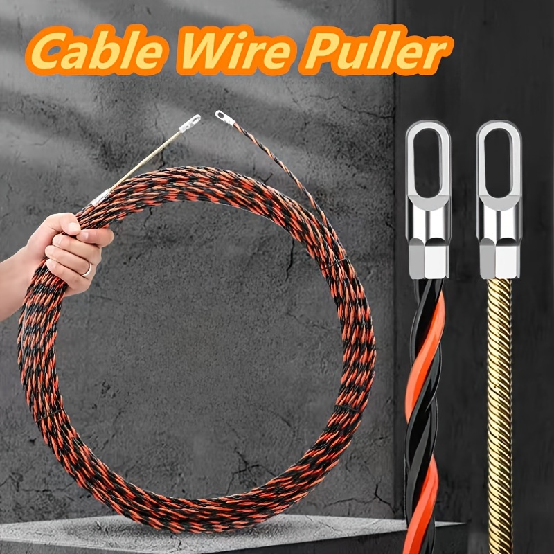 

Electrician's Wire Puller Tool, Steel, Non-braided, Metal Connectors, Flexible Material For Easy Cable Insertion And