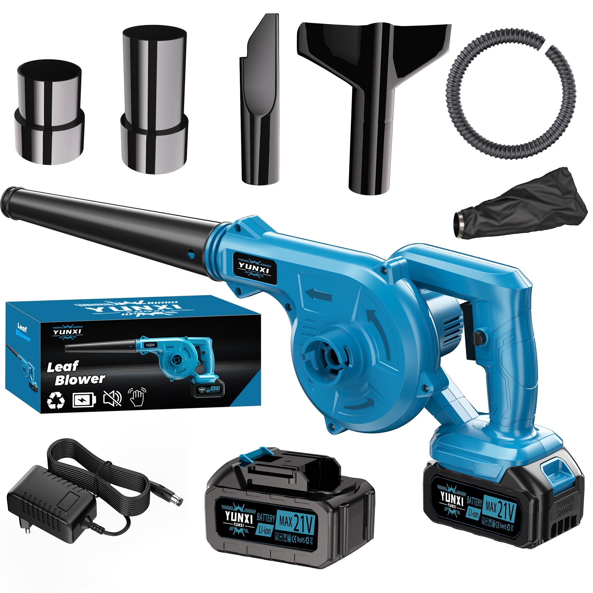 E-shop Kabelloser Handgebläse mit starker Leistung, Elektrischer -Blade-Blower, Leichter Handgebläse für Rasenpflege, Ideal für die Reinigung von
