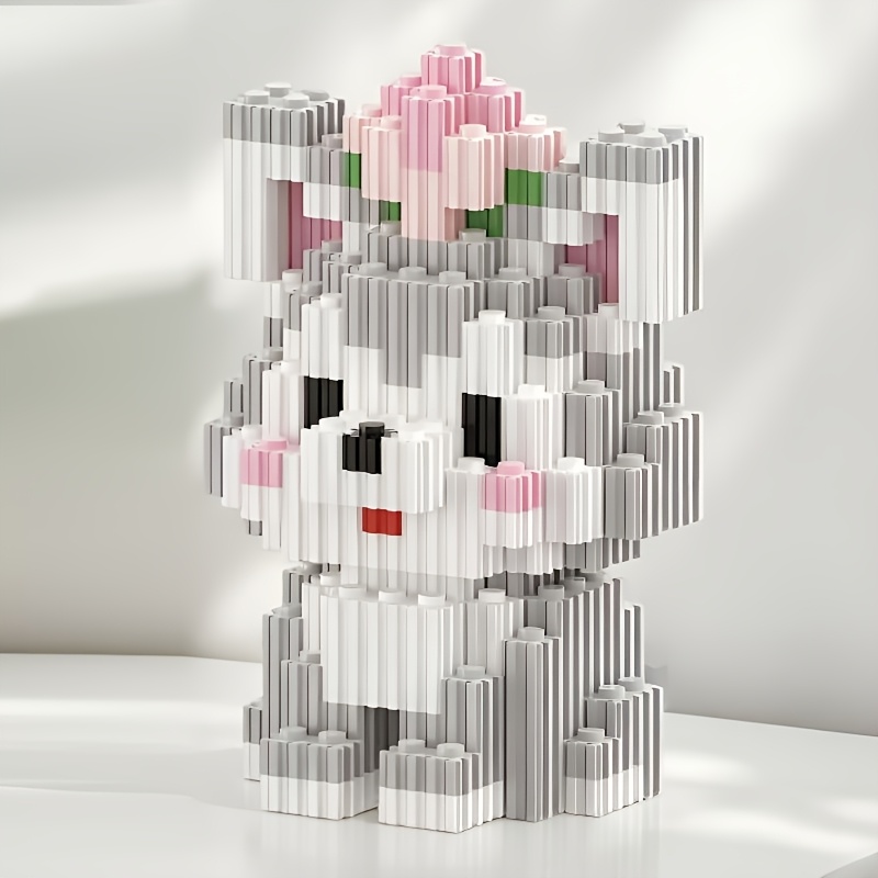 Image of 2026 New Grayish-white Husky Puzzle, Brain Teaser Assembly Toy, Suitable For Games, Parties, Office Decor, Husky, Finished Height 10cm, Length 10cm