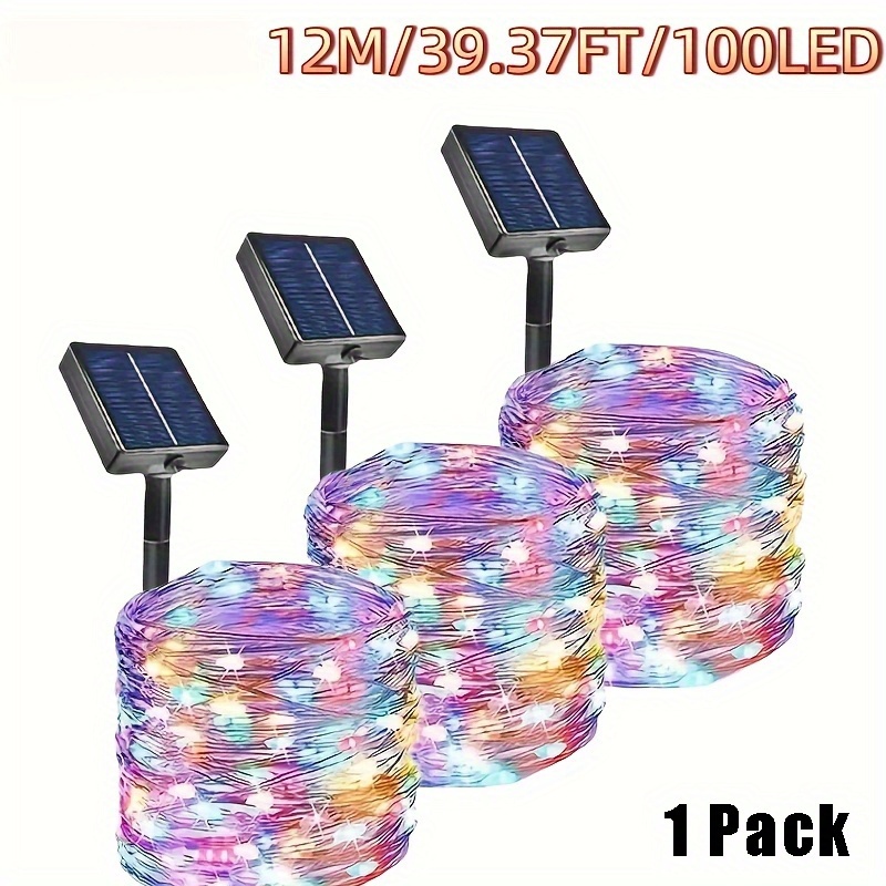 item picture 1  100 200 300led solar string lights 8 lighting   solar powered fairy lights with lithium battery suitable for garden trees outdoor parties weddings christmas halloween indoor string lights warm white multicolor