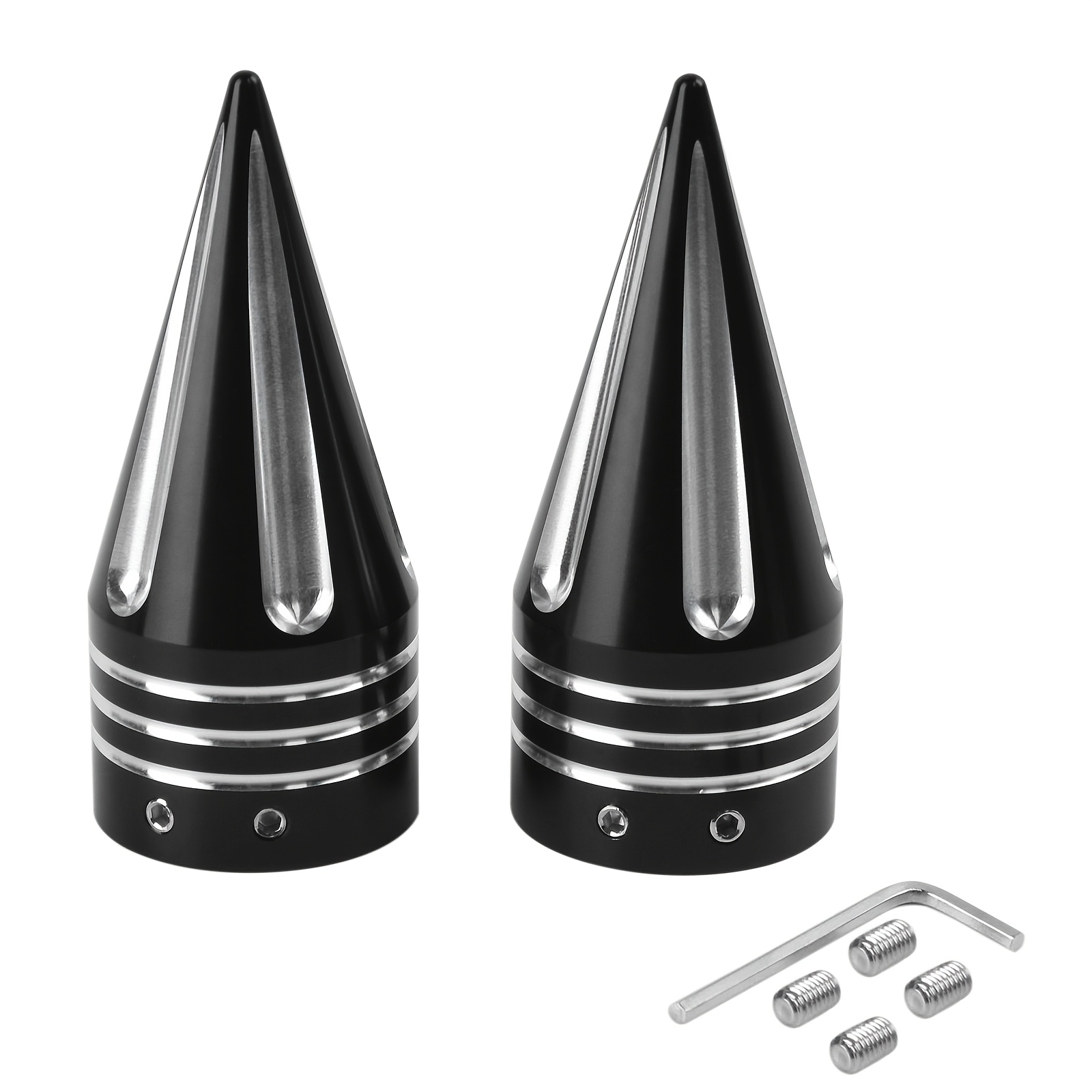 E-shop Motorrad 1 Paar Schwarze CNC Aluminium Vorderrad Achsmutter Abdeckungen Kappen für Harley Touring FLHX XL 883 1200 für Softail