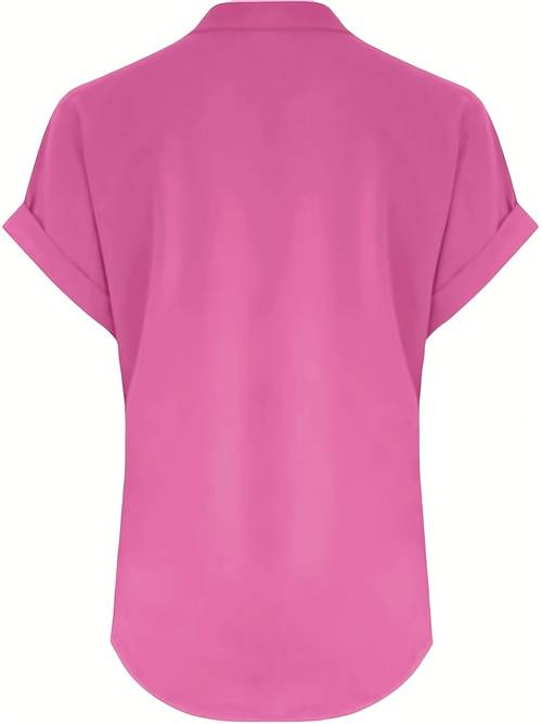 new solid color short sleeve elegant tops for womens spring and summer versatile and stylish