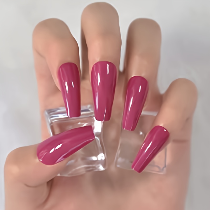 

24pcs Of -on False Nails Long Coffin Salon Diy Nail Art Reusable Acrylic Nail Art Pieces Suitable For Holidays And Birthday Parties