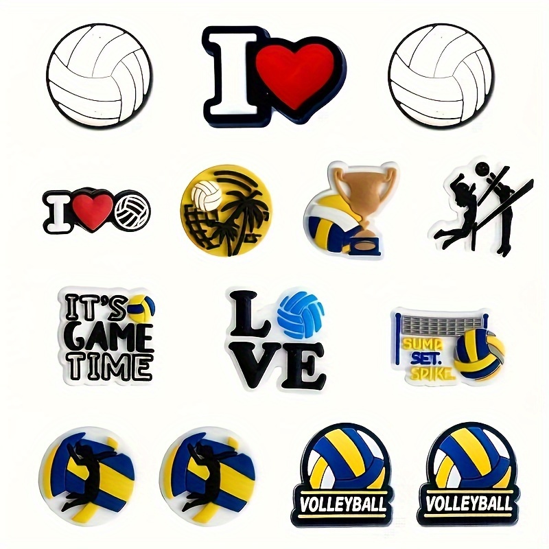 

14pcs Hot-selling Volleyball Sports Ball Series, Suitable For Wristbands, Bags And Accessories, Suitable For Beach Bags - Ideal Diy Gifts For Birthdays, Christmas, Valentine's Day