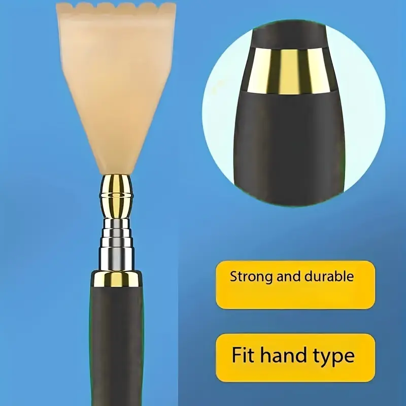 1pc telescopic back scratcher massager with soft massage roller telescopic stainless steel rod and soft scratching head ergonomic adjustable height ideal for care and everyday use home massage tool personal grooming accessory compact massager telescopic design durable construction sturdy material adjustable scratcher handheld massager elderly care travel essential Product details 6