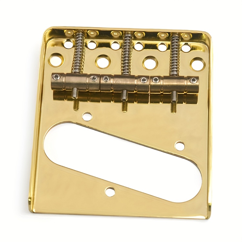 Electric Guitar Bridge with 3 Adjustable Brass Saddle 76.5*85mm for 6 String Electric Guitar Black/Golden/Silvery, Instrument Repair, String Instrument Parts, Classic Bridge Design, Vintage Guitar Hardware, Highquality Saddle, Replacement Bridge