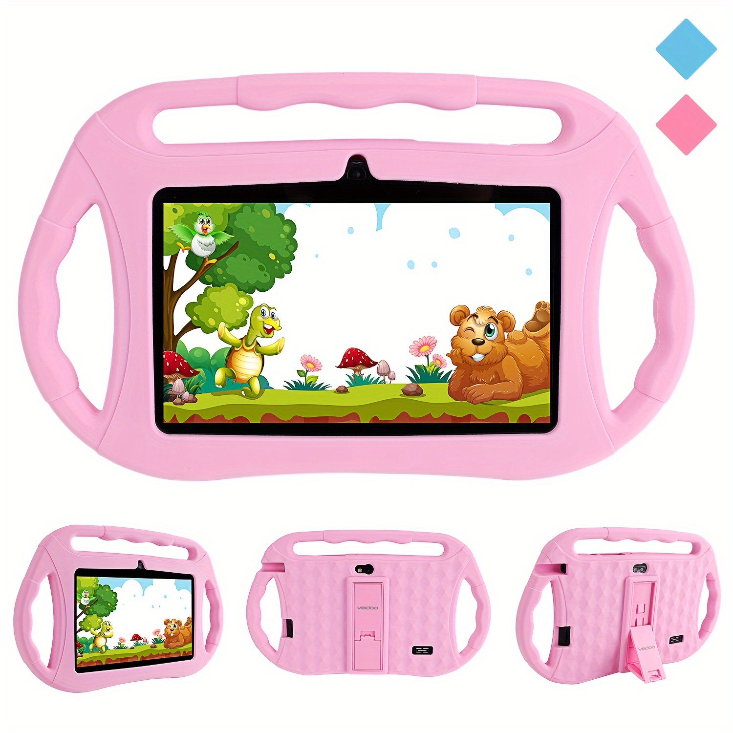 TEMU Veidoo New Android Tablet For Kids, Featuring A 7-inch Display, Wifi , 2gb And 32gb Storage, Dual Cameras, Educational Games, A Drop-resistant