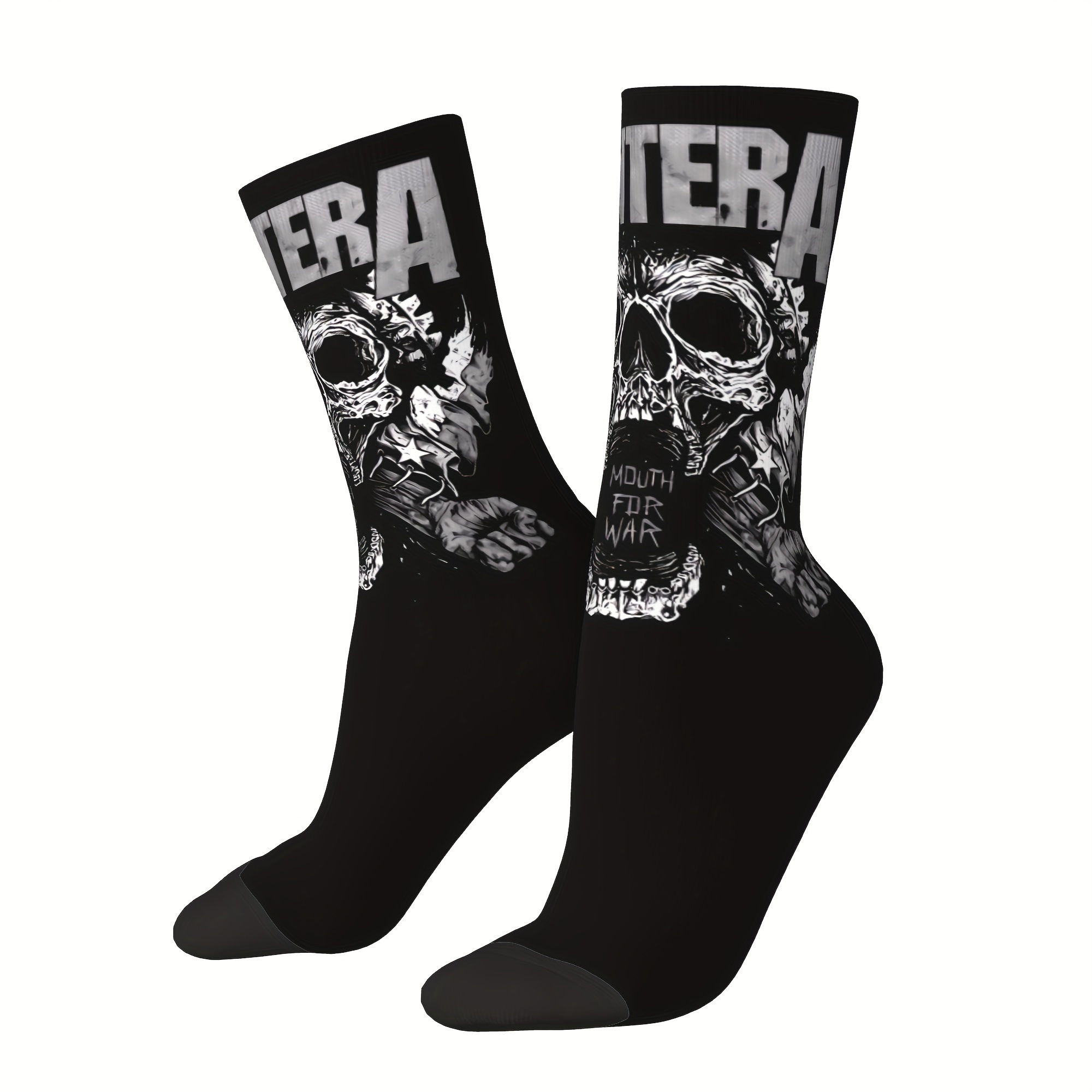 

Rock-inspired 3d Novelty Crew Socks - Breathable Polyester , Elastane Infused, Hand Washable