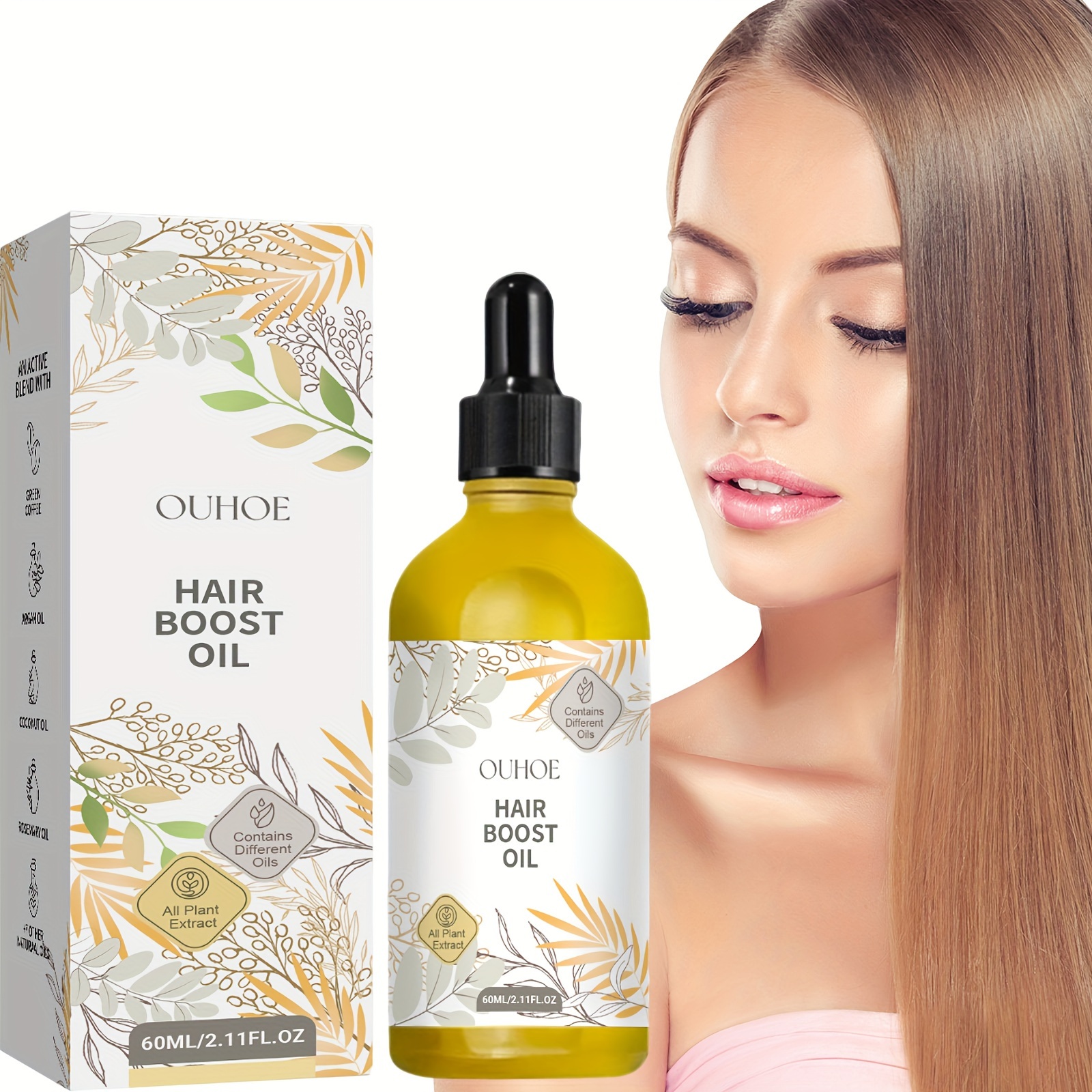 

Hair Boost Oil, 60ml/2.1fl.oz, Nourishing Treatment With Lavender, Castor, Rosemary, Coconut, And Coffee Extract, Softens And Adds Volume, Deep Conditioning For Lustrous Hair