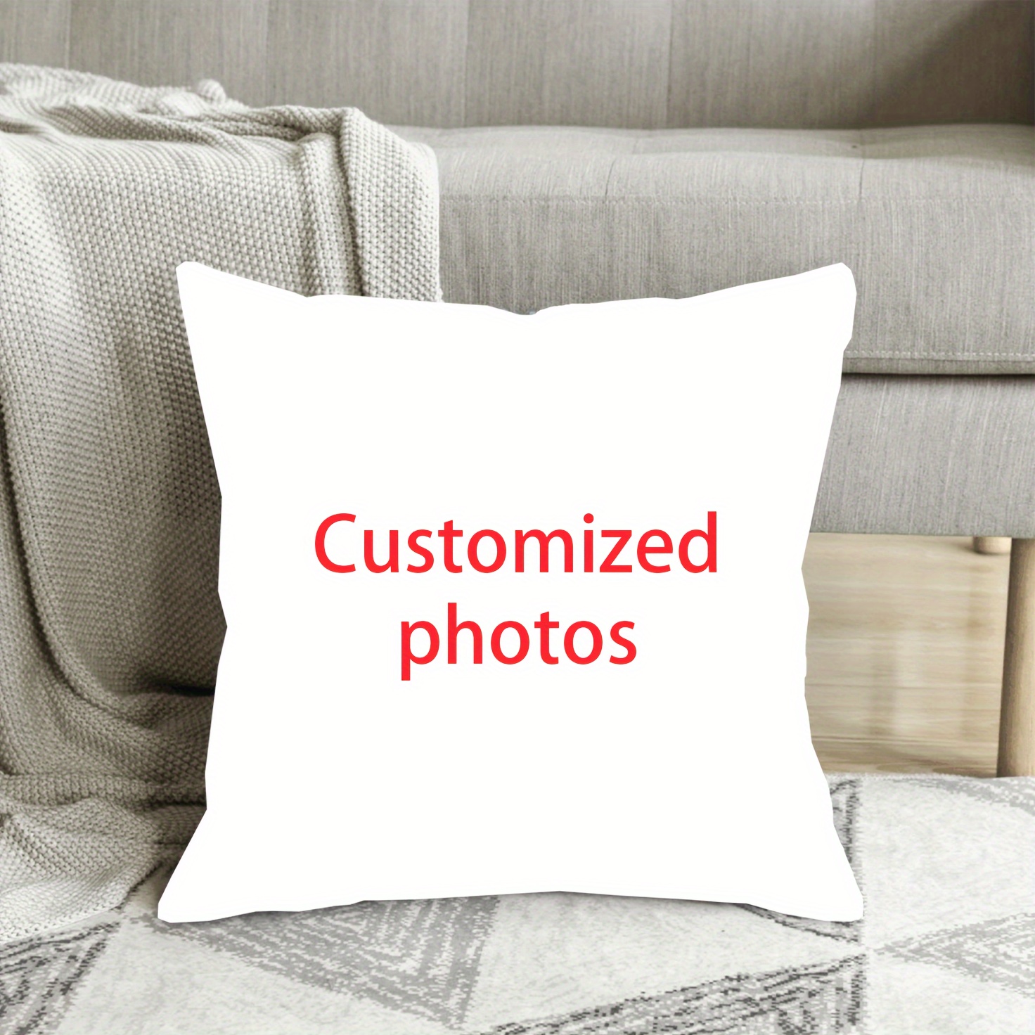 

1pc Customizable Short Plush Pillow Covers 18x18inch Short Plush, Personalized Photo, Ideal Gift For Bedroom Living Room Wall Art, Room Decoration, Perfect Gift For Anniversary, Wedding, Valentine's