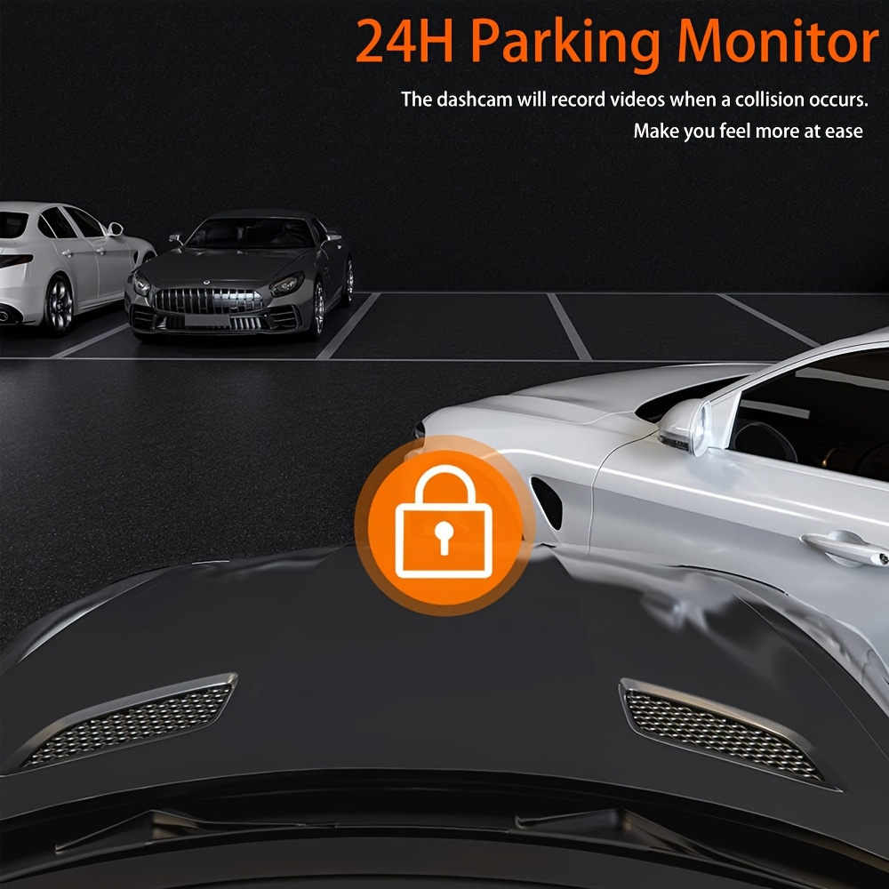 ETYMOOFOX 4-Channel Dash Cam for Cars with 3” IPS Screen, 1080P Front & 720P Rear/Driver/Side Cameras, Night Vision, Loop Recording, Parking Monitor System, Hardwire Kit Required Suitable for Vehicle Surveillance, Dashcam Accessories