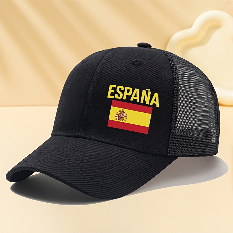 TEMU Gorra de béisbol unisex de moda con estampado , gorra para exteriores con visera curva de malla transpirable, gorra de , gorra snapback para