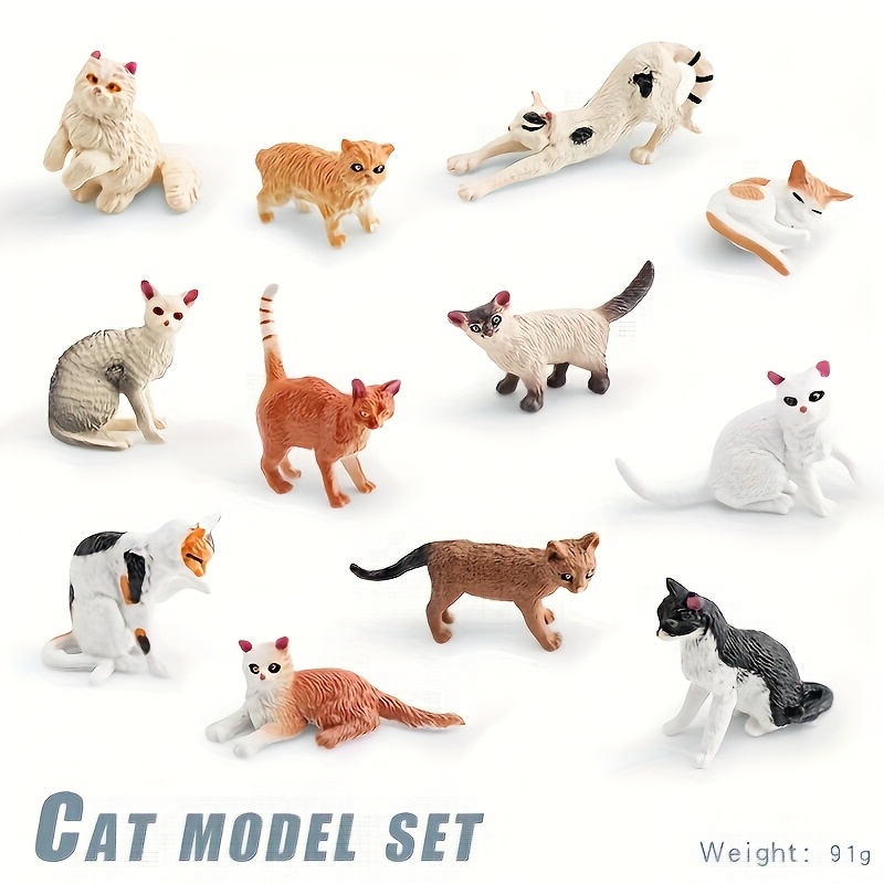Realistic Miniature Cat Animal Model Figurine