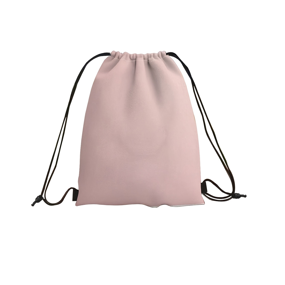 TEMU 1pc Pink Drawstring Backpack - Large Capacity Foldable Cloth Bag, Durable Fabric With Drawstring Closure, Ideal For Travel, Hiking, Fitness, And