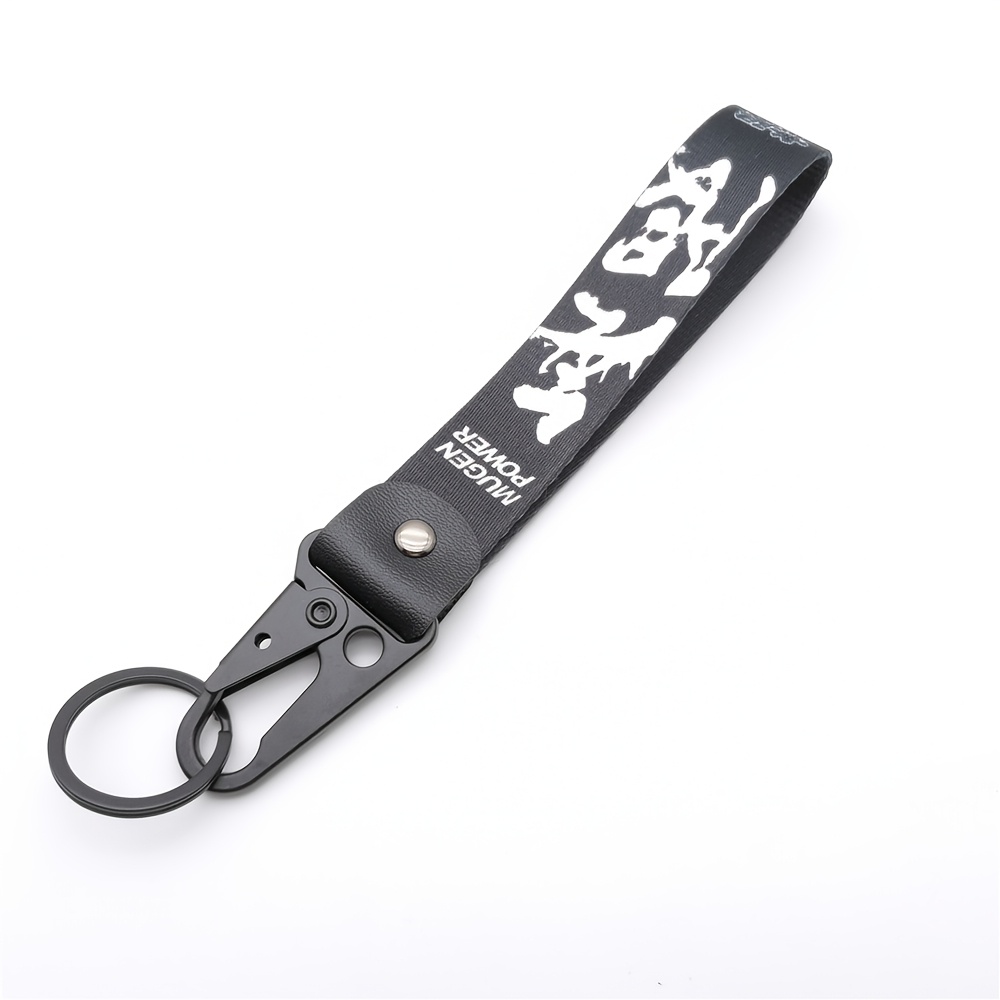 TEMU Black Nylon Jdm Racing Power Wrist Lanyard, Eagle Beak Hook & Quick Release Metal Keyring, Universal Keychain, Perfect Gift For Bikers &
