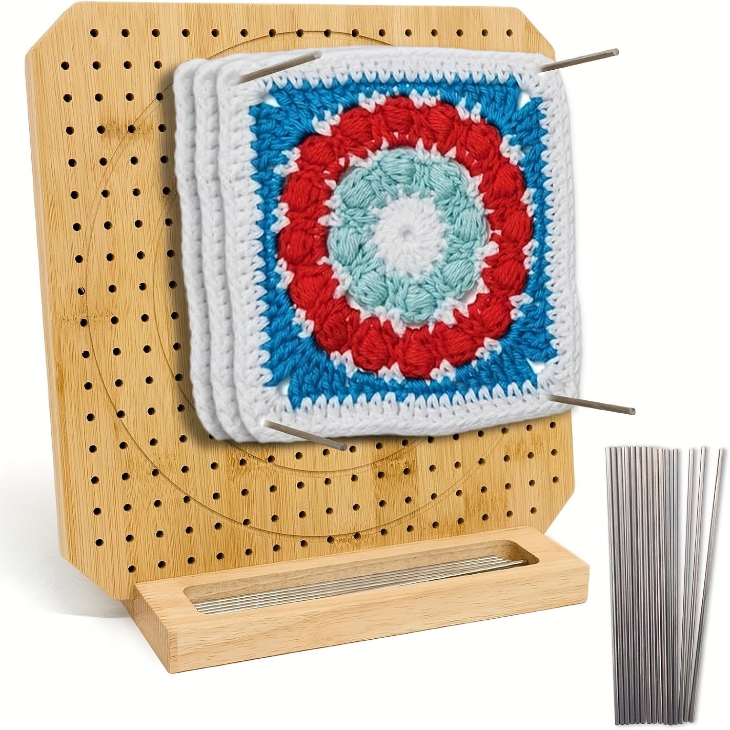 

7.5x7.5" Crochet Blocking Set - Mat 10 Steel , Knitting For Perfectly Shaped Projects, For Mom & , And