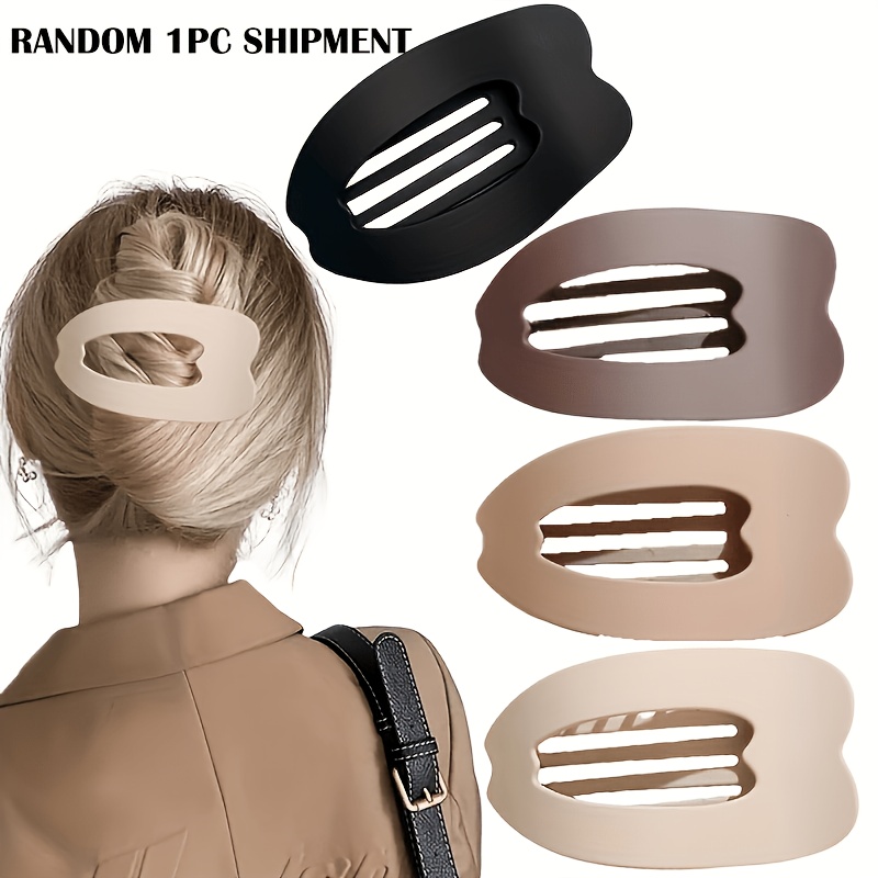 TEMU Random 1pc Shipment, Women's Flat Hair Clip, Matte Flat Claw Clip, Strong Styling Large Hair Clip, For Hair, Non-slip Grip Hair Claw Clip Hair
