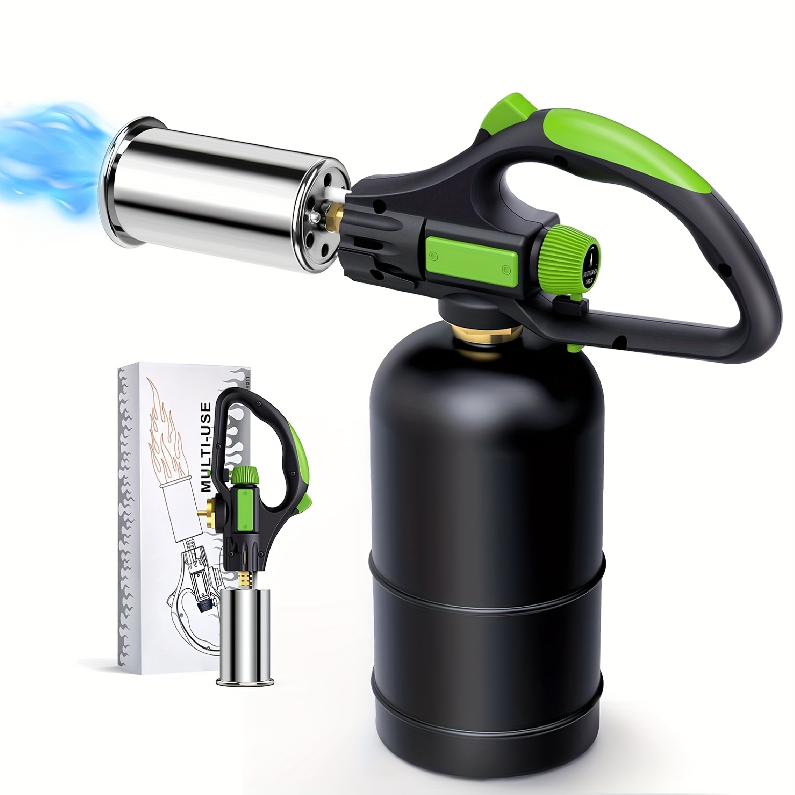 

Powerful Grill Cooking Torch, Propane Kitchen Torch, Charcoal Sous Vide Torch Lighter For Searing Steak Bbq Cooking&creme Brulee - Unique Labor-saving Design With Adjustable Flame (tank Not Included)