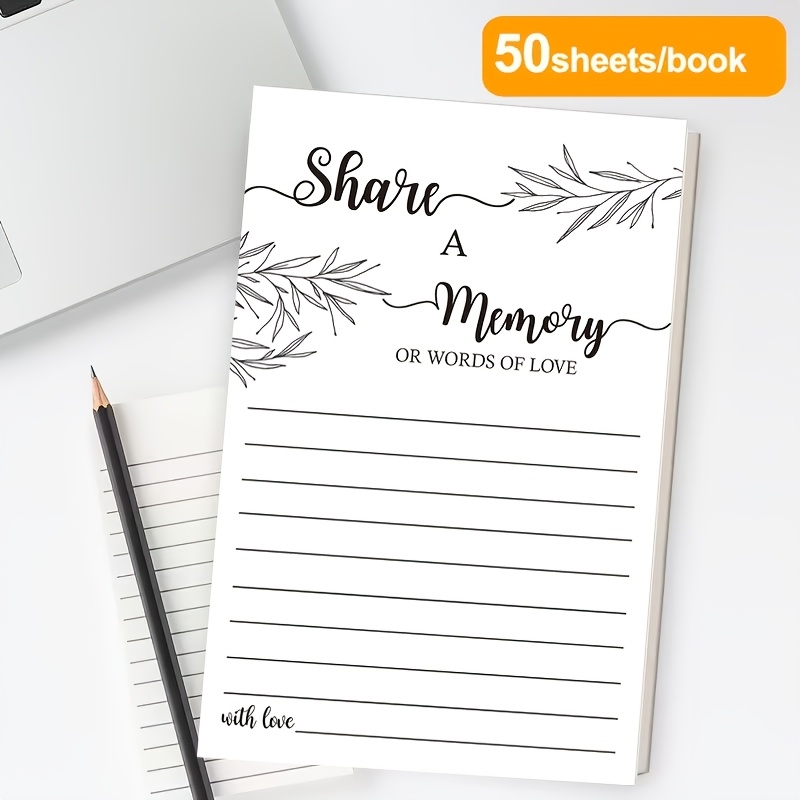 TEMU 50 Sheets Per Pad, "share A Memory" Stickers, 3.94×5.51 Inch Portable Notepad, Suitable For Wedding Guest Messages, Birthday Party Wishes, And