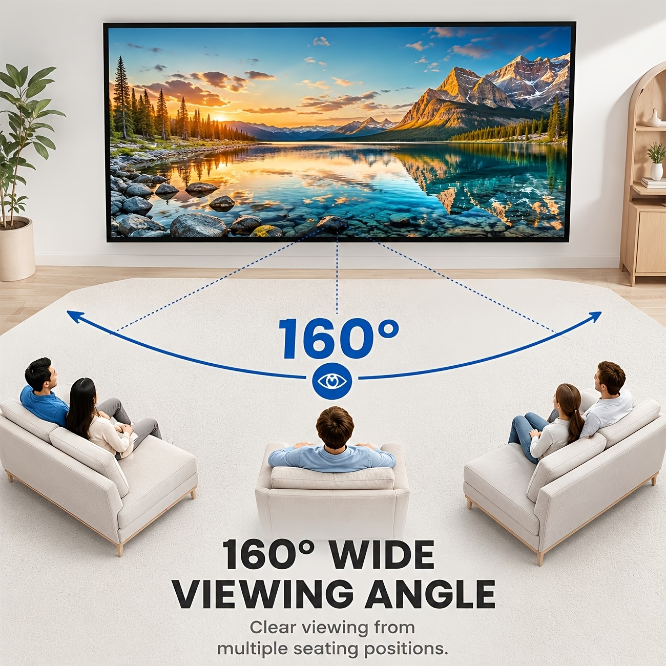 60-Inch Double-Sided Wrinkle-Resistant Projection Screen